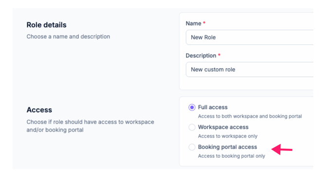 Booking Portal  Access