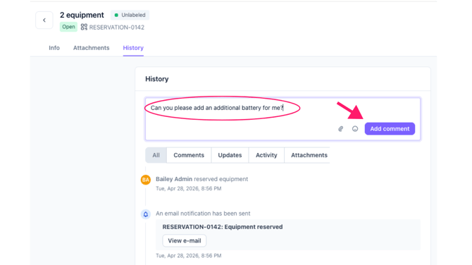 Booking Portal Updating Reservation