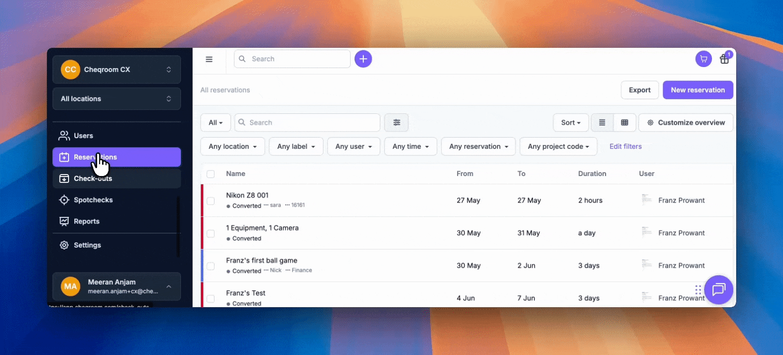 Labels and Rservations